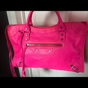 SUPER RARE! BALENCIAGA NEON FLUO PINK CITY BAG!